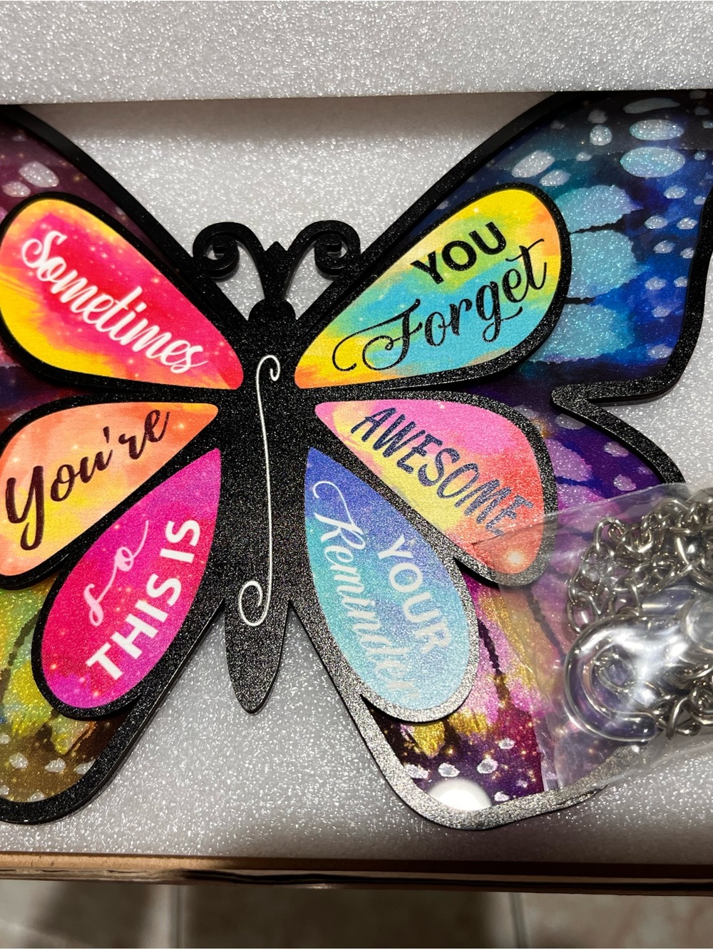 Colorful Inspirational Butterfly Wall Art - Multicolor
